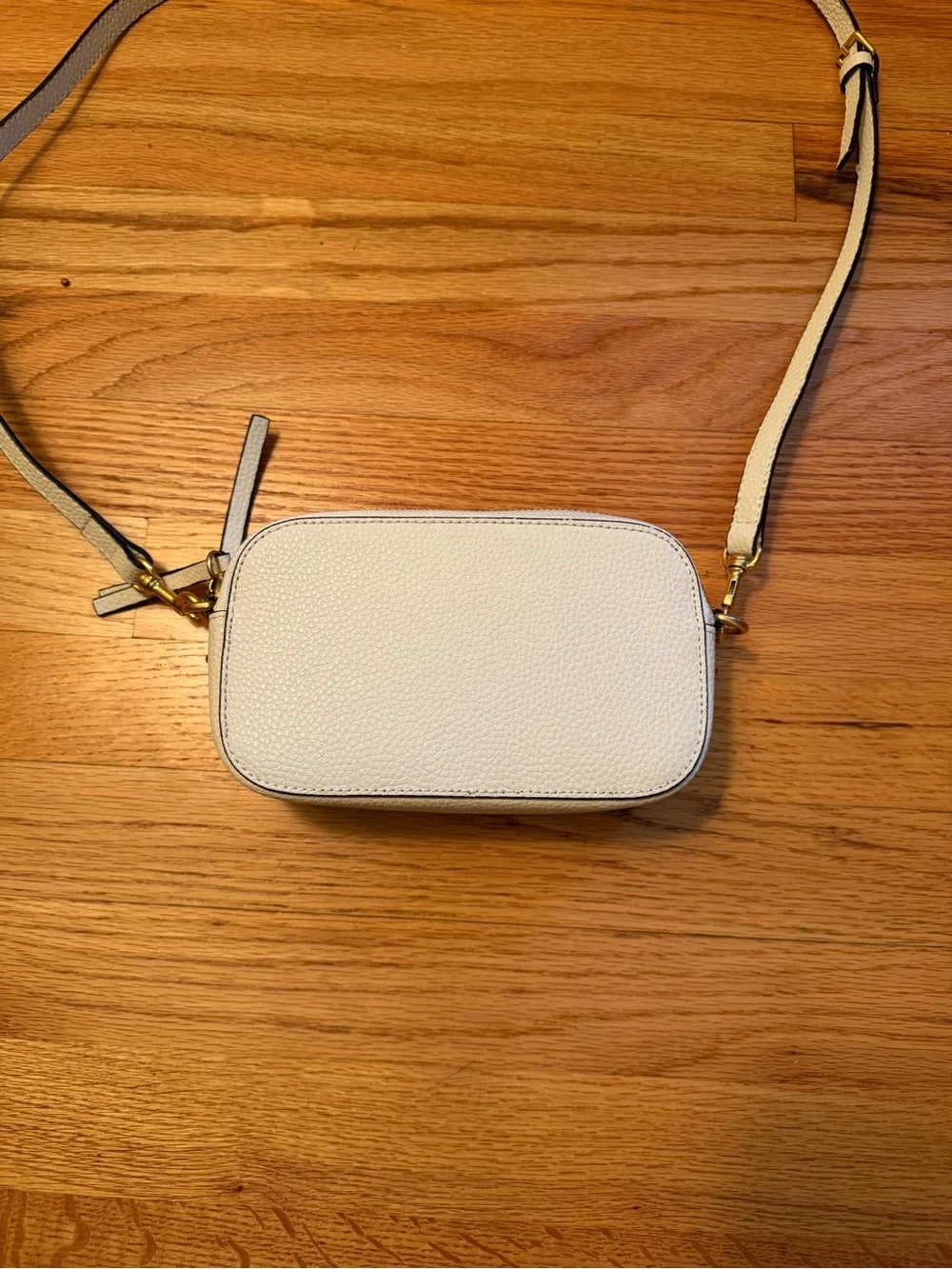 Tory Burch Cream Leather Logo Crossbody Camera Bag - Picture 5 of 7